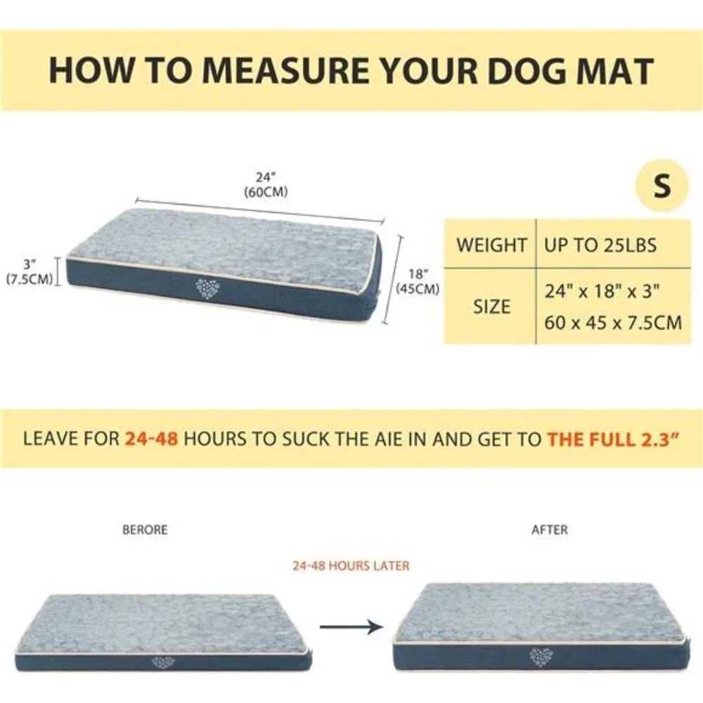 Waterproof Dog Crate Pad Bed Mat Reversible(Cool &Warm),Removable Washable Cover